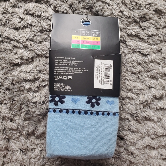 George girls blue heavyweight cotton tights - Picture 3 of 3